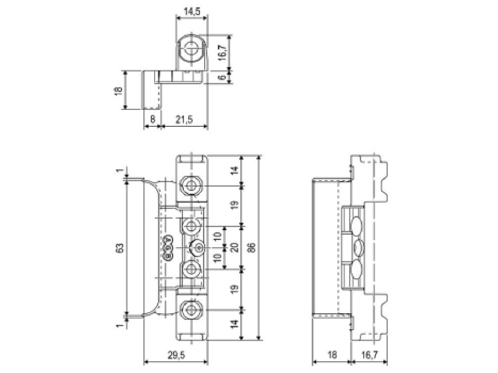 Supporto forbice Artech  Aria 4 mm Interasse 8,5 mm Battuta 15 mm | AGB - immagine 2